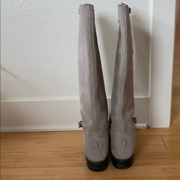 Grey Suede Riding Boots - Picture 3 of 8